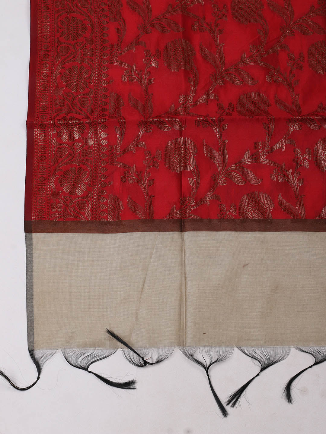 Woven Design Chanderi Unstitched Suit With Pant &amp; Dupatta