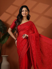 Embroidered Georgette Saree