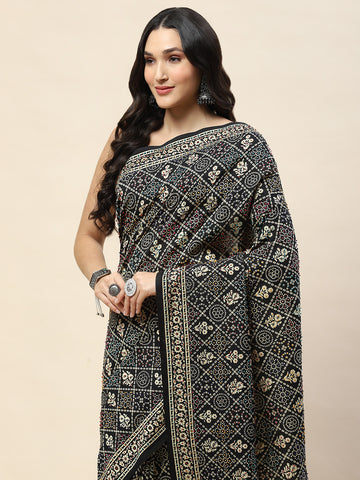 Abstract Printed Cotton Saree