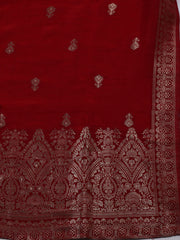 Woven Design Chanderi Unstitched Suit With Dupatta