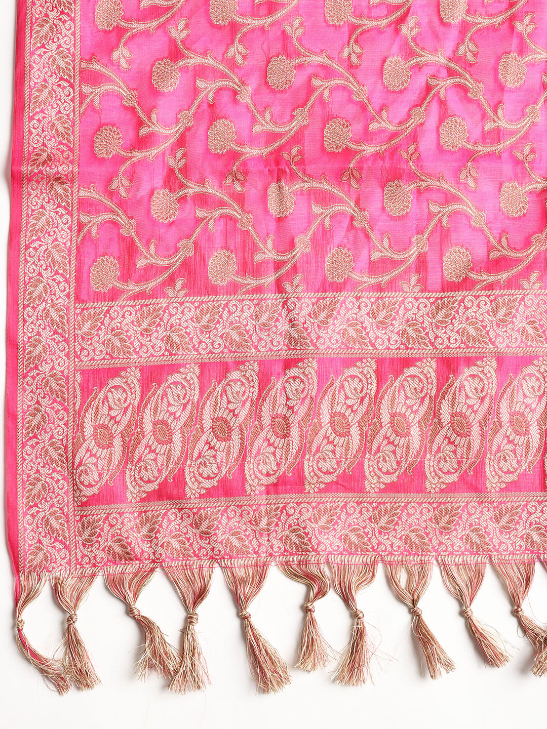 Woven Banarasi Chanderi Unstitched Suit With Dupatta