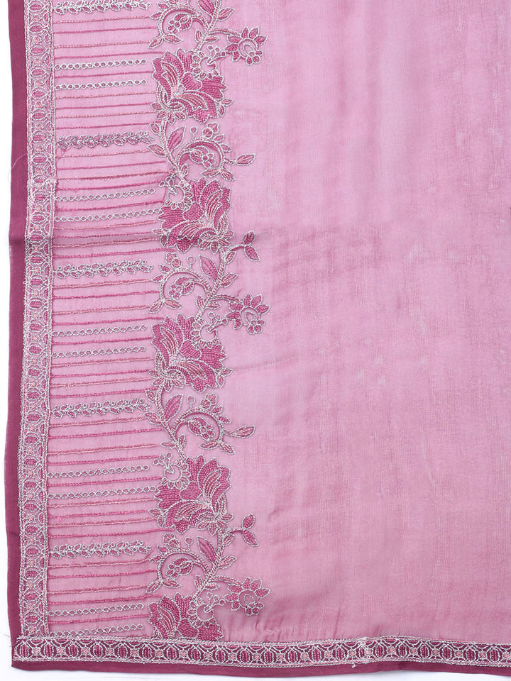Embroidered Muslin Unstitched Suit With Dupatta