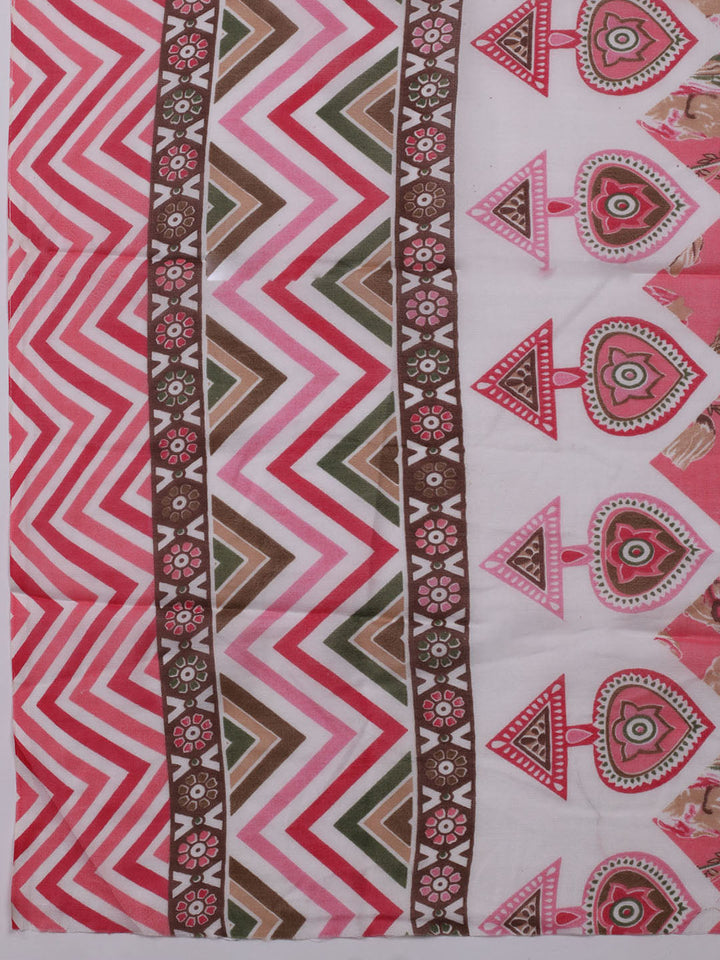 Neck Embroidered Cotton Blend Unstitched Suit With Dupatta
