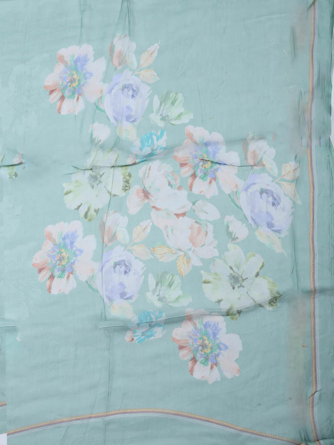 Embroidered Cotton Blend Unstitched Suit With Pant &amp; Dupatta