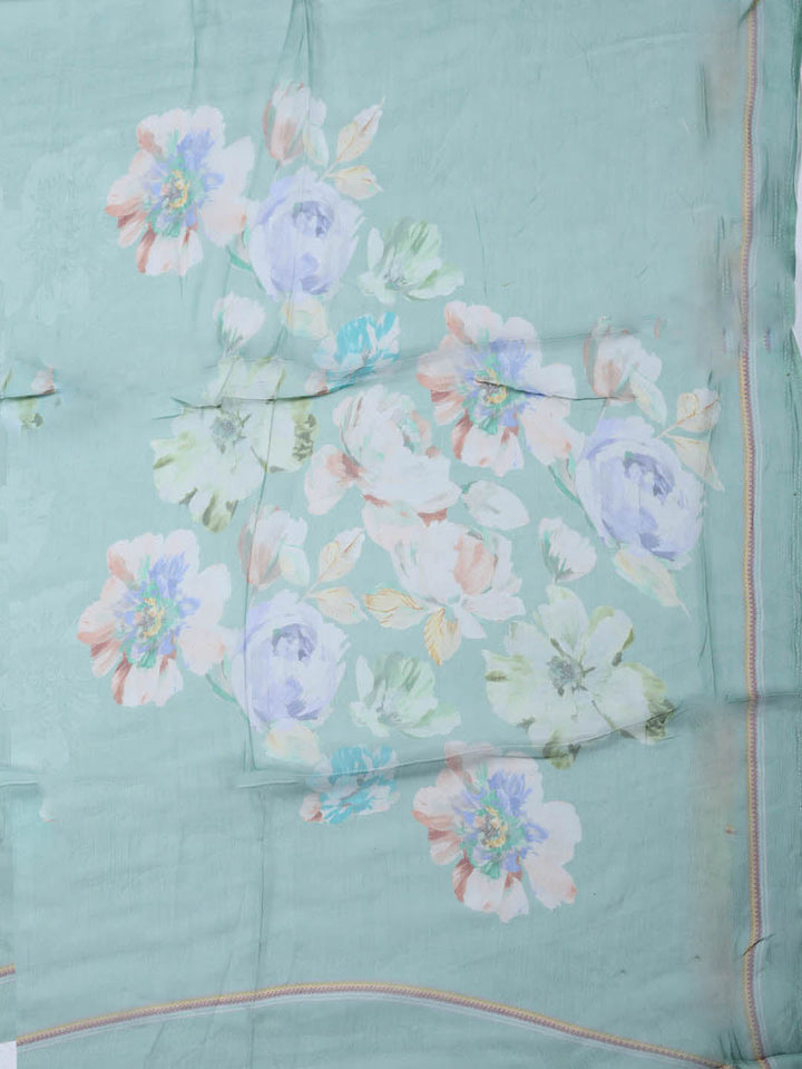 Embroidered Cotton Blend Unstitched Suit With Pant &amp; Dupatta