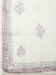 Printed Cotton Blend Unstitched Suit With Pant & Dupatta