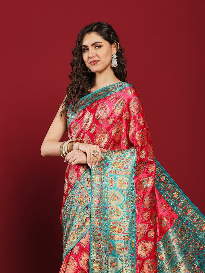 Woven Design Satin Saree