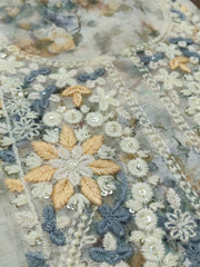 Embroidered Linen Unstitched Suit With Pant