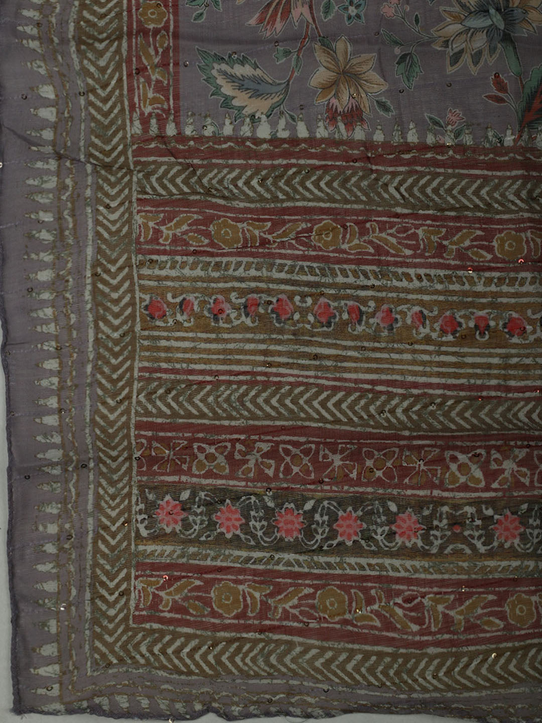 Embroidered Cotton Unstitched Suit With Pant &amp; Dupatta