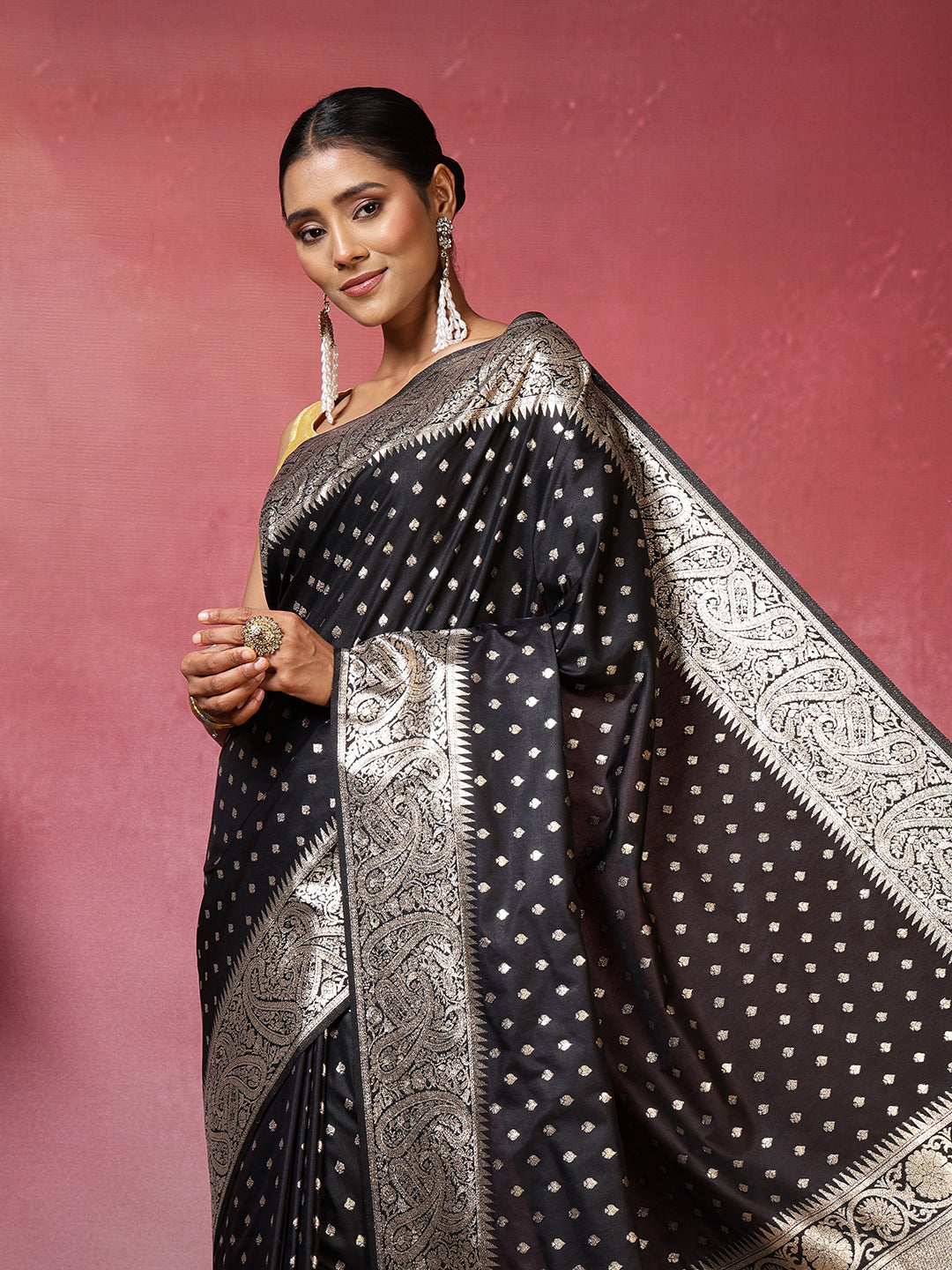 Zari Jaal Art Silk Woven Saree