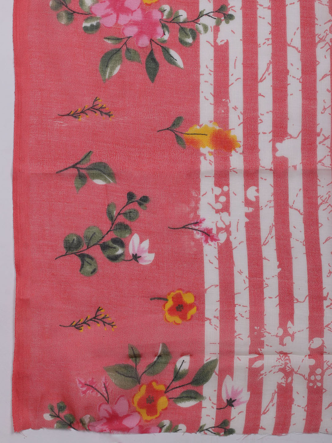 Patch Neck Cotton Blend Unstitched Suit With Dupatta