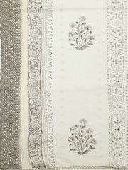 Printed Cotton Blend Unstitched Suit With Pant & Dupatta