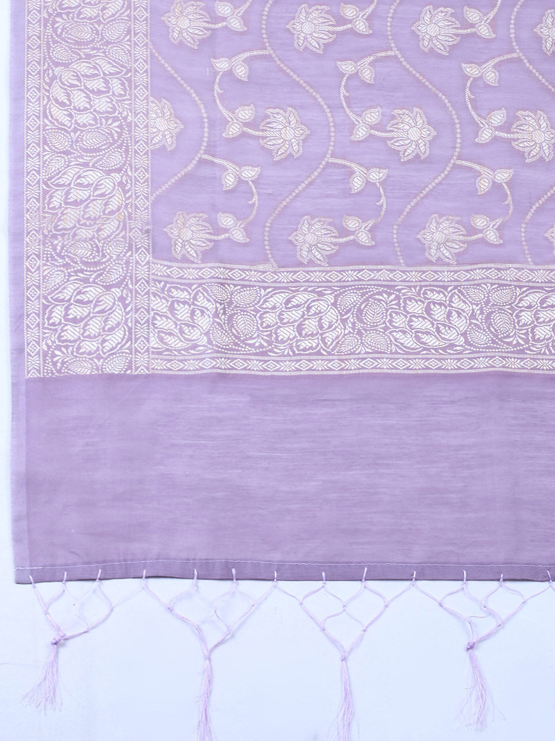 Woven Design Chanderi Unstitched Suit With Pant &amp; Dupatta