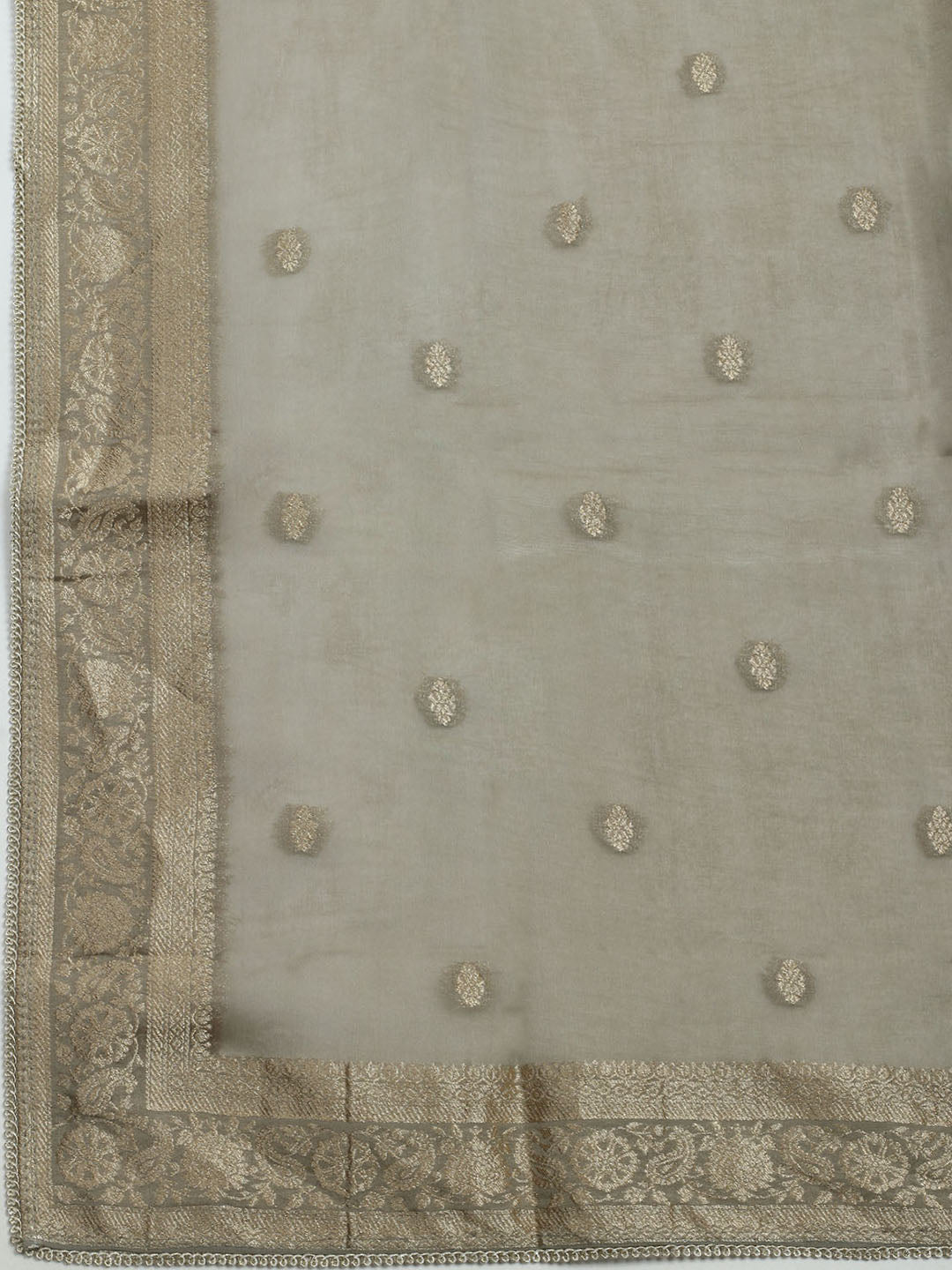 Woven Design Chanderi Unstitched Suit With Dupatta