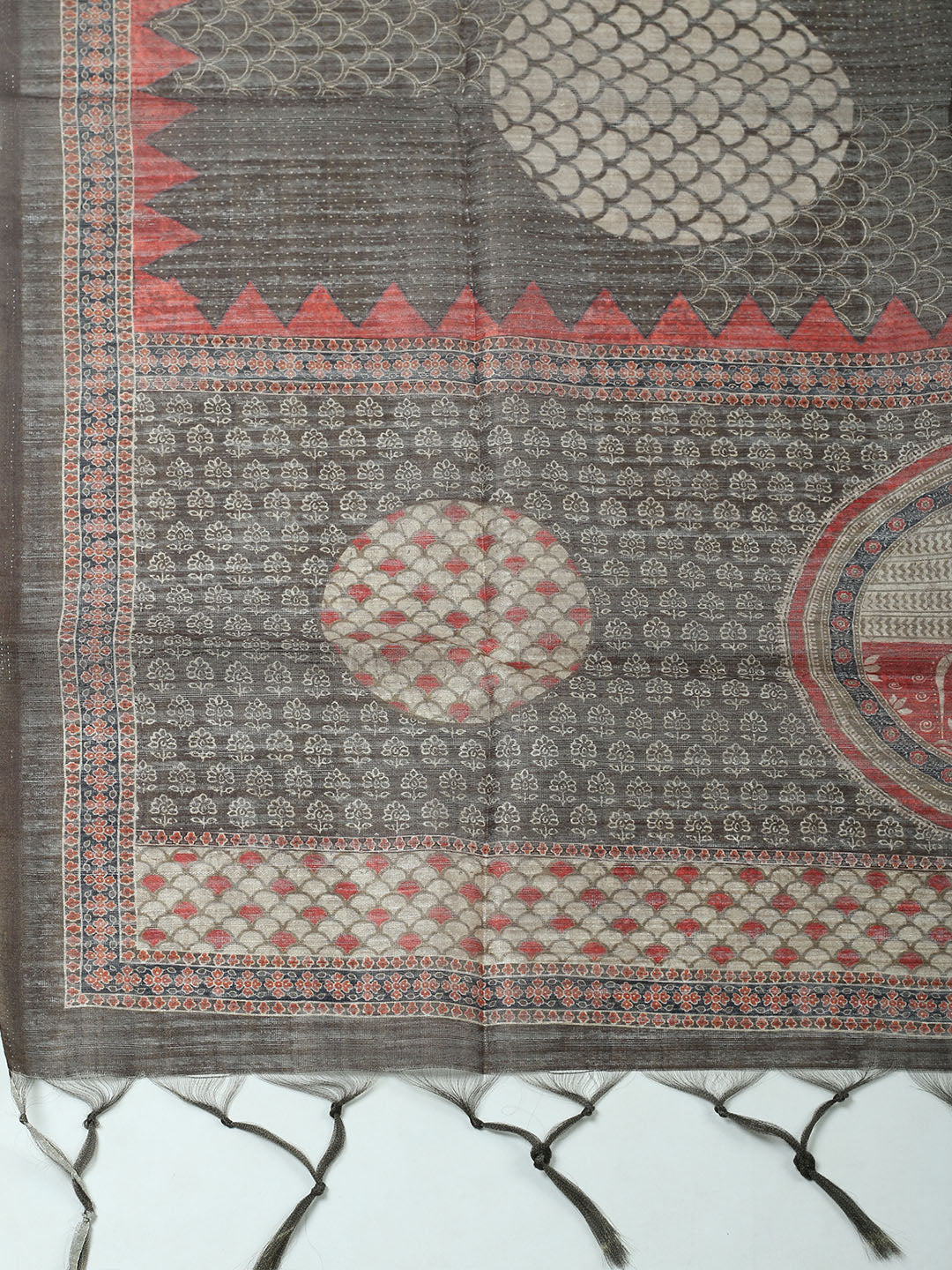 Embroidered Chanderi Unstitched Suit With Pant &amp; Dupatta