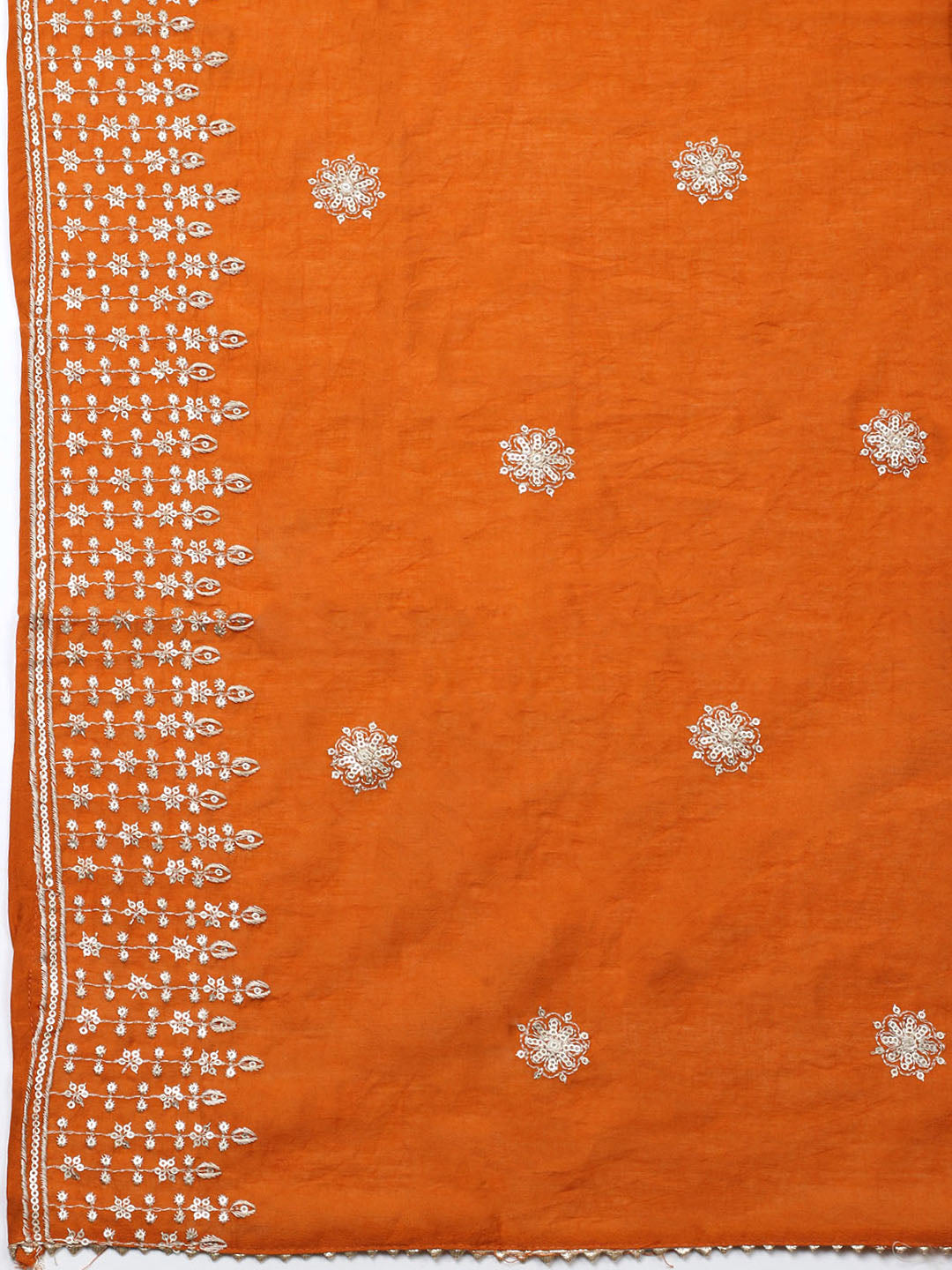 Embroidered Cotton Unstitched Suit With Pant &amp; Dupatta
