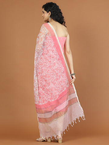 Printed Cotton Blend Unstitched Suit With Dupatta