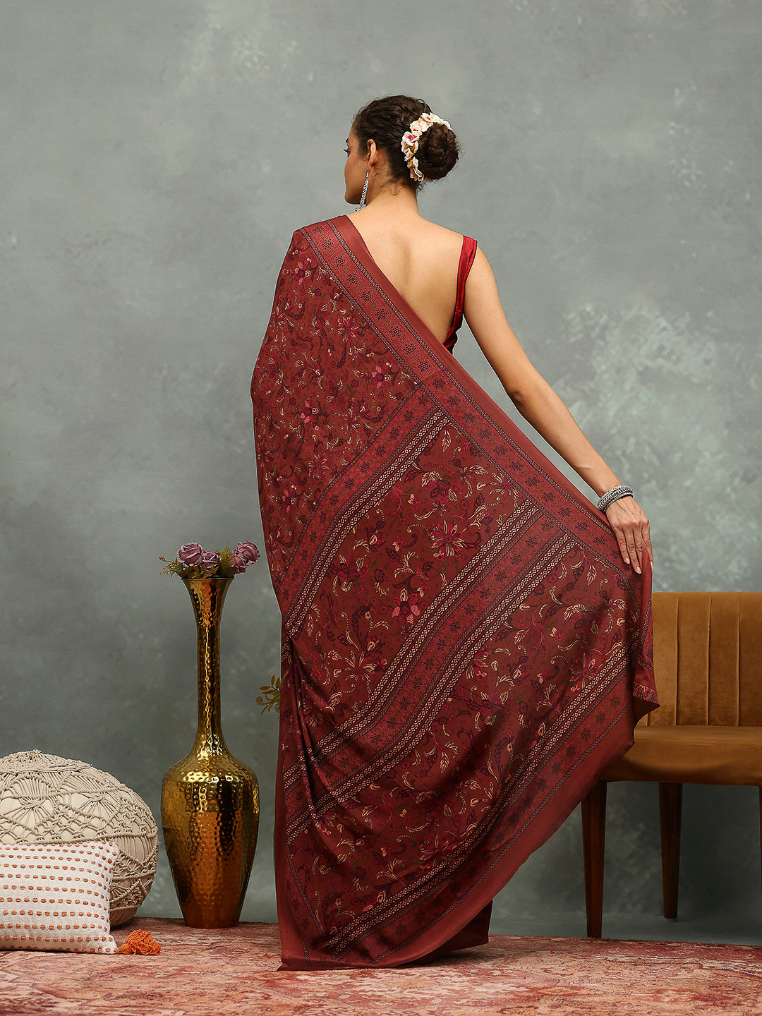 Digital Printed Crepe Saree