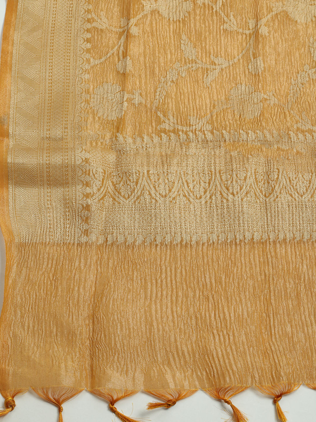 Embroidered Tissue Unstitched Kurta With Pant & Dupatta