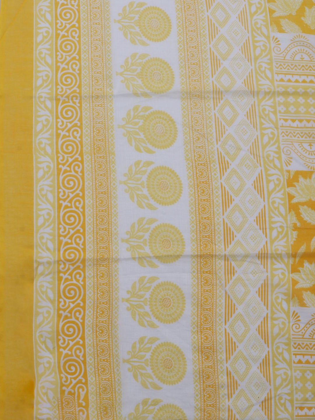 Printed Cotton Blend Unstitched Suit With Dupatta