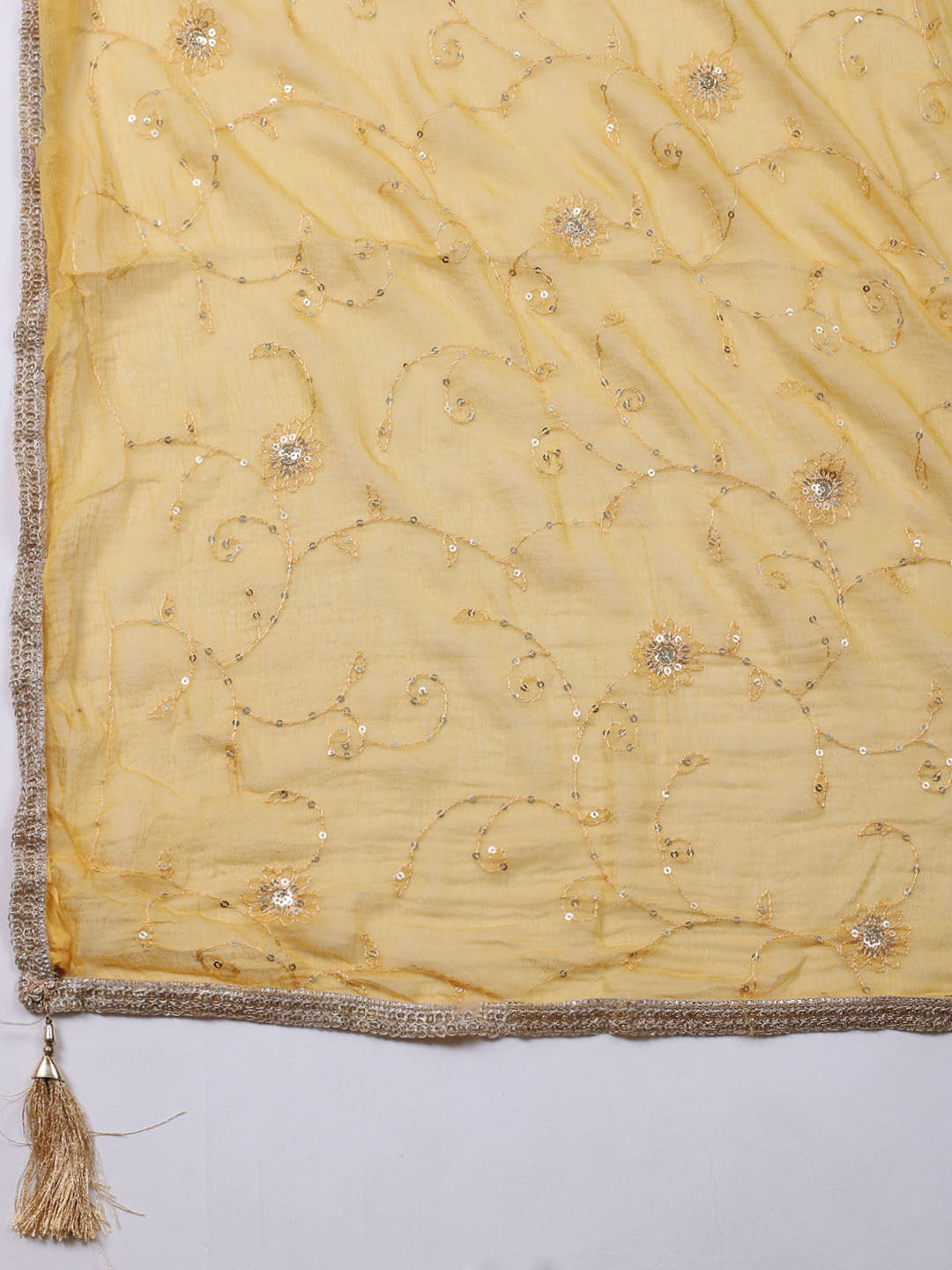 Neck Embroidered Organza Unstitched Suit With Dupatta