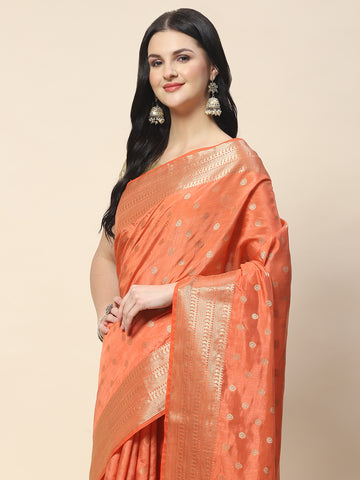 Zari Border Booti Woven Handloom Saree