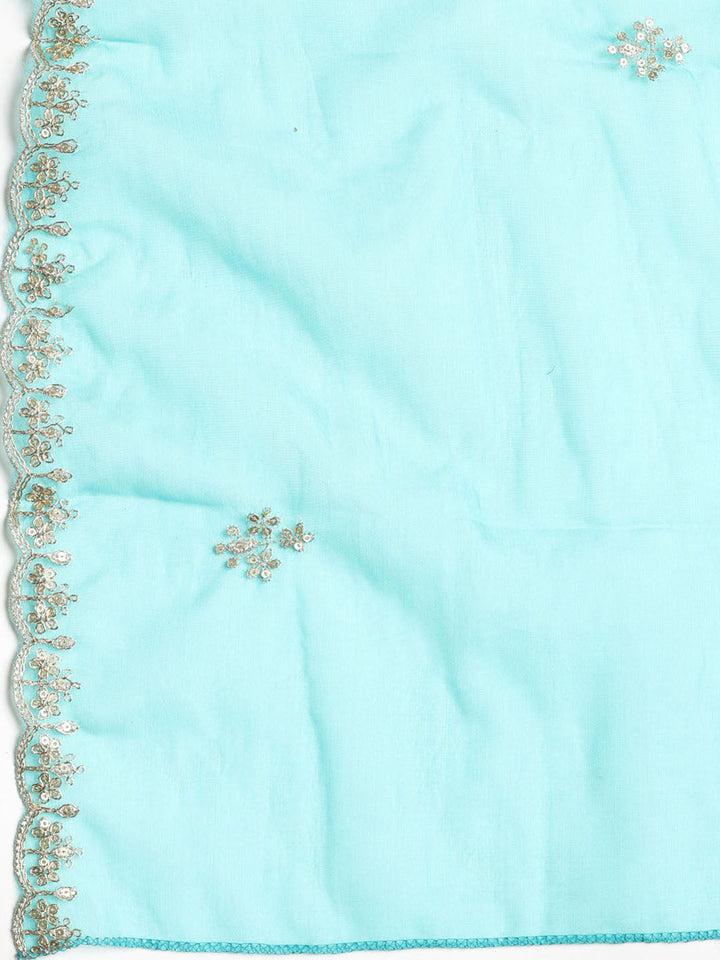 Embroidered Organza Unstitched Suit With Dupatta