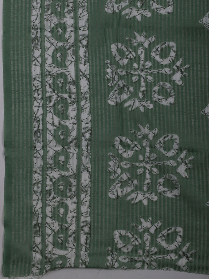 Printed Cotton Blend Unstitched Suit With Dupatta