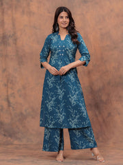 Printed Cotton Kurti With Palazzo