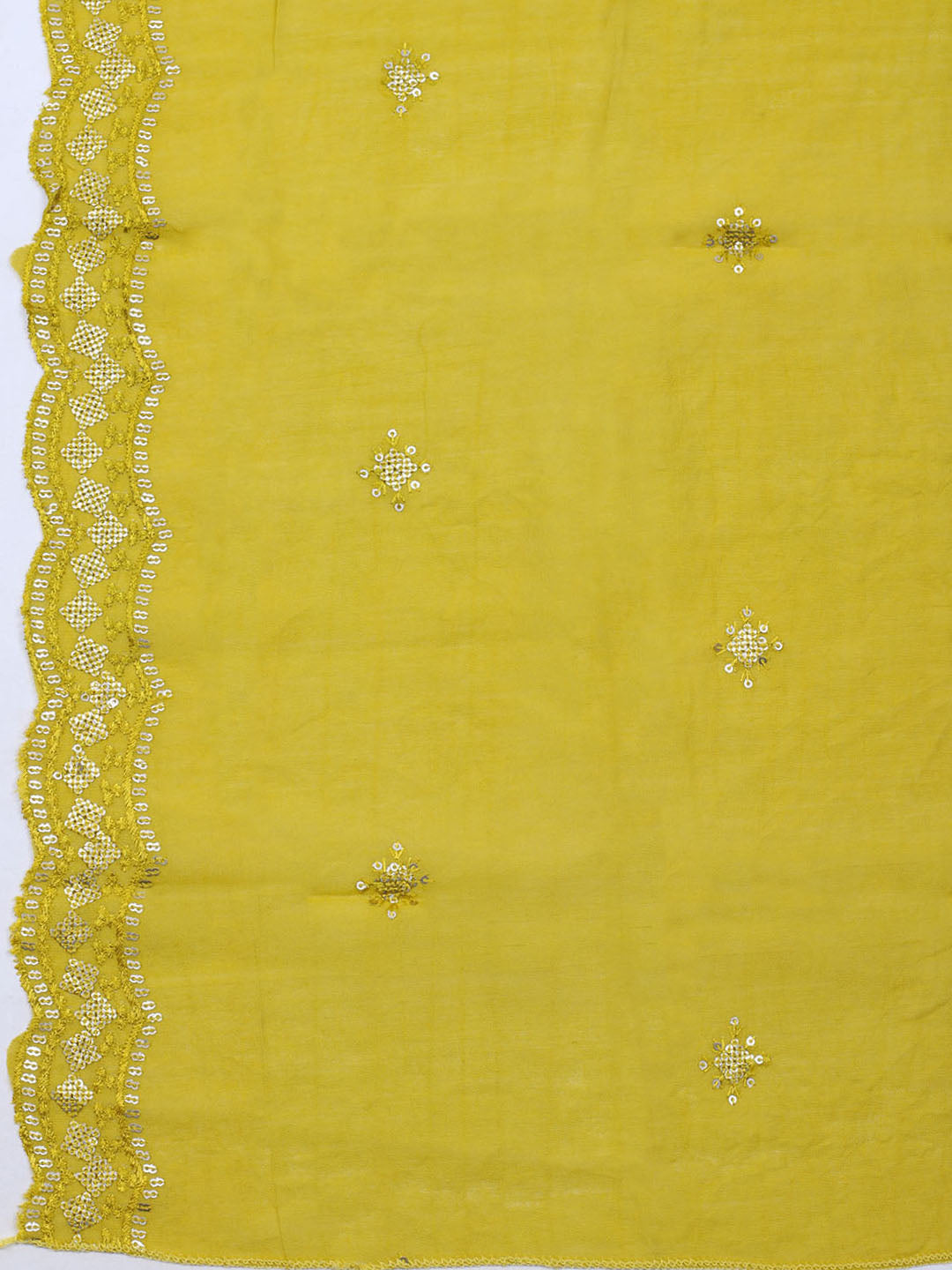 Embroidered Chanderi Unstitched Suit With Dupatta