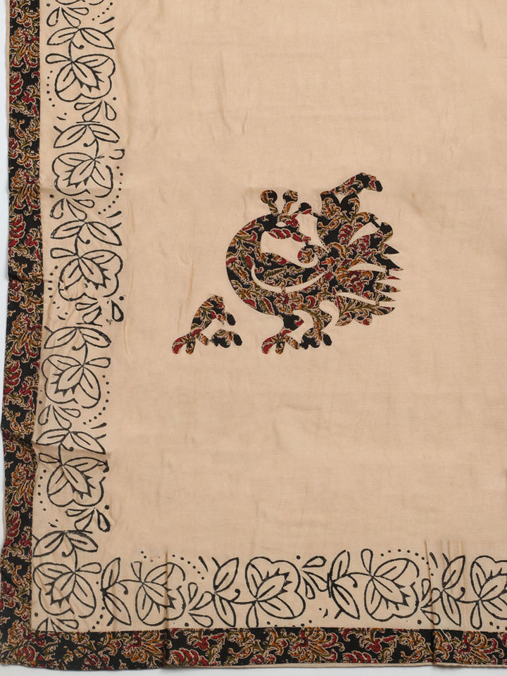 Printed Cotton Blend Unstitched Kurta With Pant &amp; Dupatta