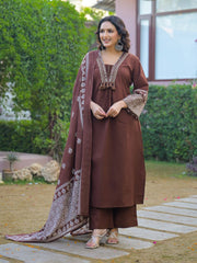 Printed Cotton Blend Kurta With Pant & Dupatta