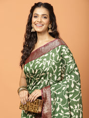 Floral Printed Art Silk Woven Saree