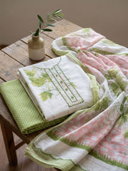 Embellished Cotton Blend Unstitched Suit With Pant & Dupatta