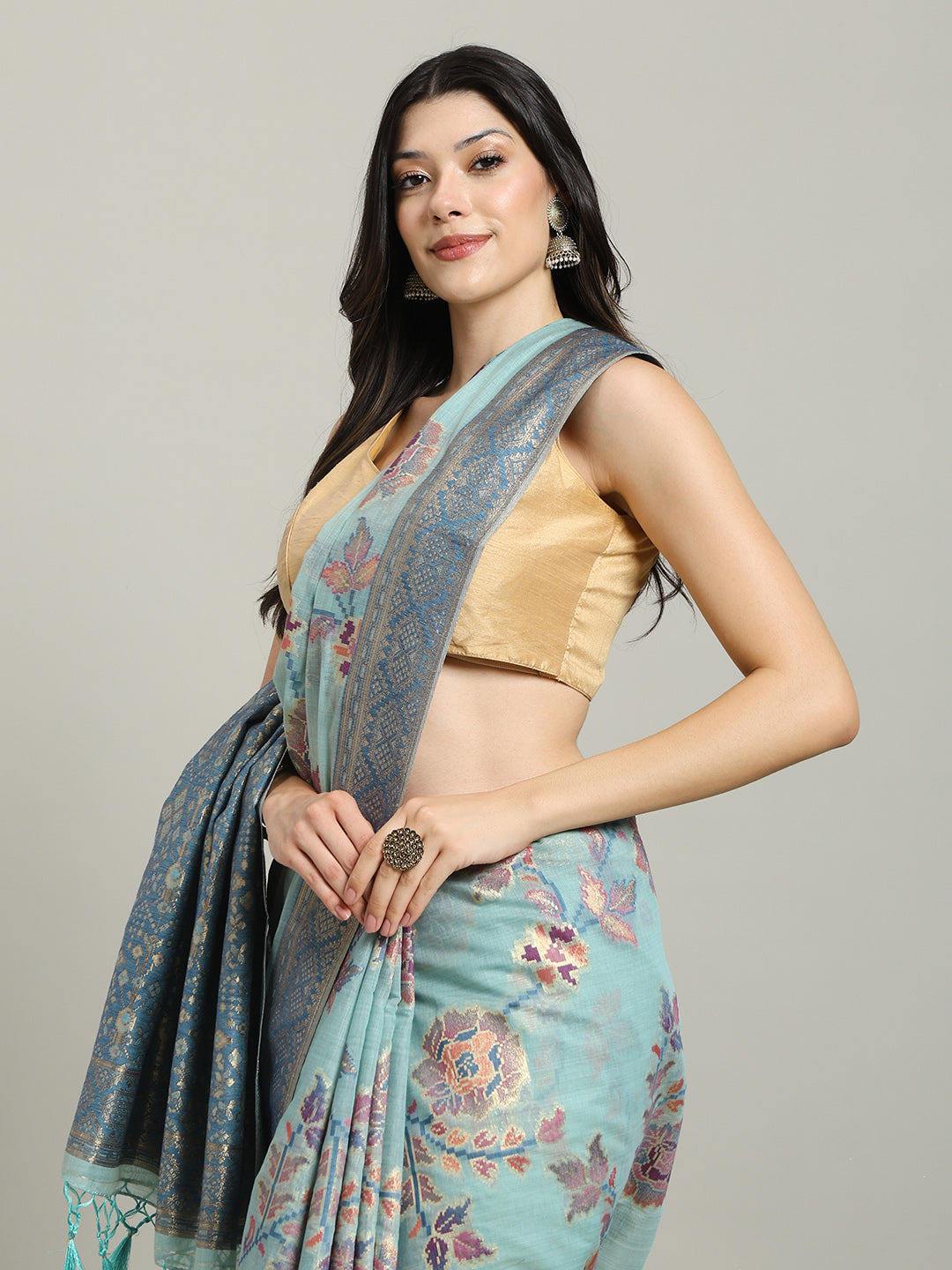 Zari Jaal Art Silk Woven Saree