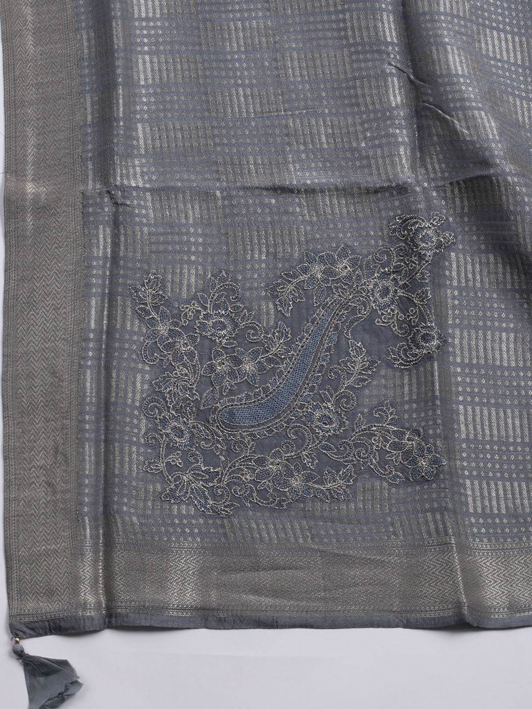 Woven Design Tissue Unstitched Suit With Dupatta