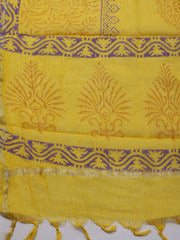 Printed Cotton Blend Unstitched Suit With Dupatta