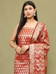 Woven Chanderi Unstitched Suit With Dupatta