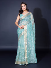 Sequence Embroidery Tissue Saree