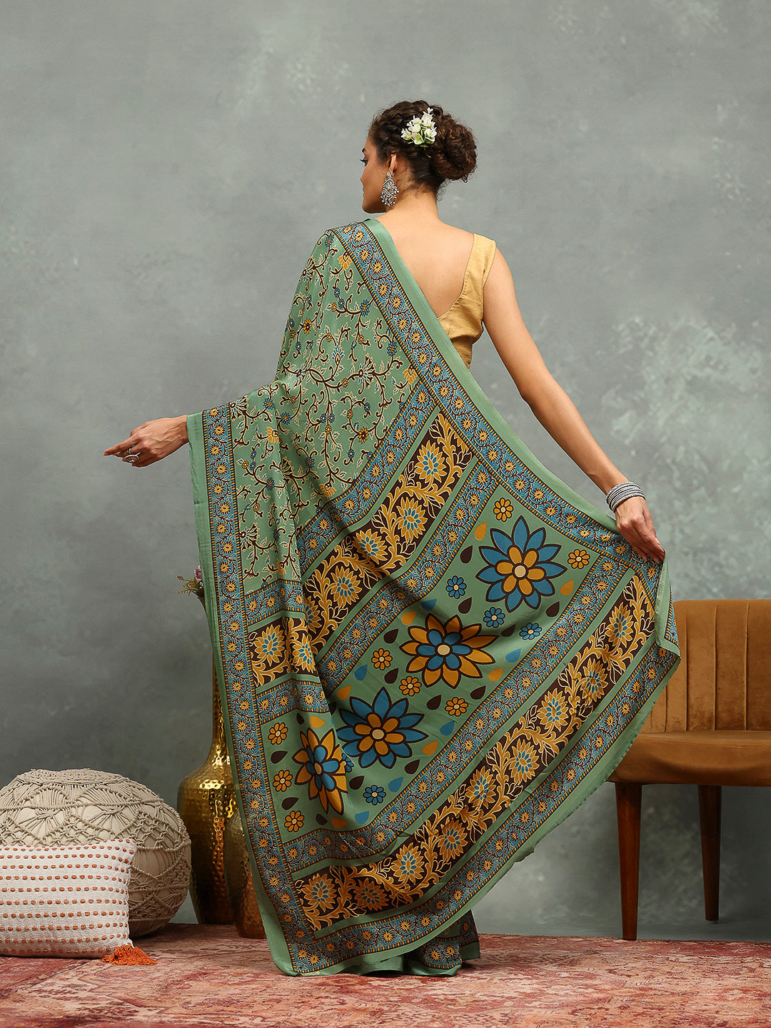 Digital Printed Crepe Saree