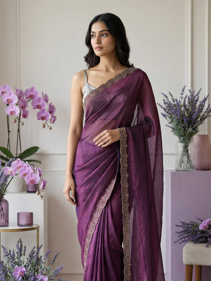 Embroidered Georgette Saree