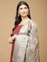 Woven Chanderi Unstitched Suit Piece With Dupatta