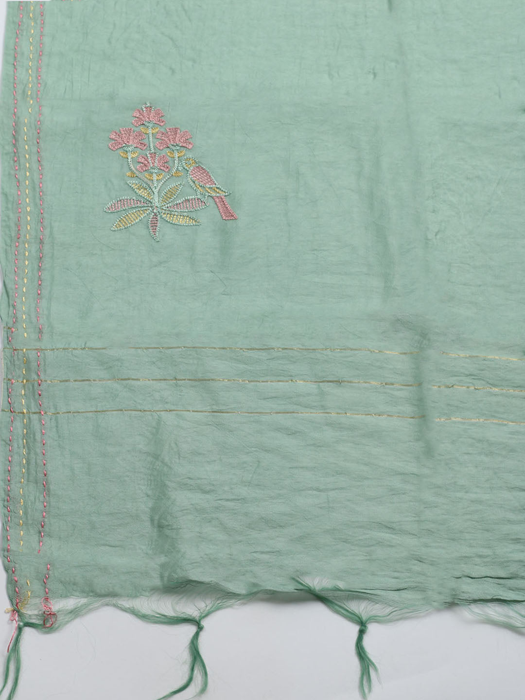 Embroidered Cotton Unstitched Suit With Dupatta