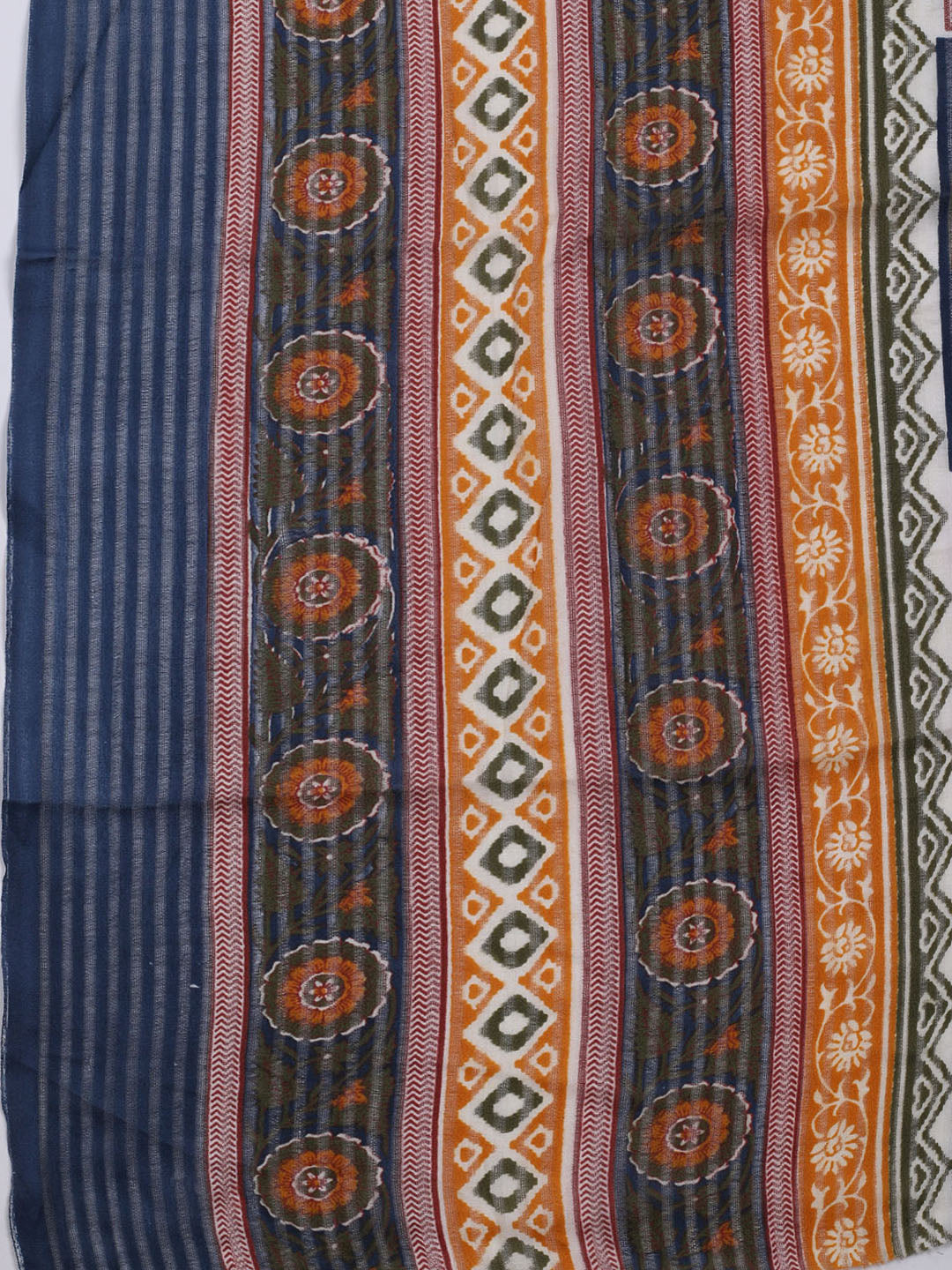 Printed Cotton Blend Unstitched Suit With Dupatta