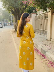 Embroidered Cotton Blend Kurta