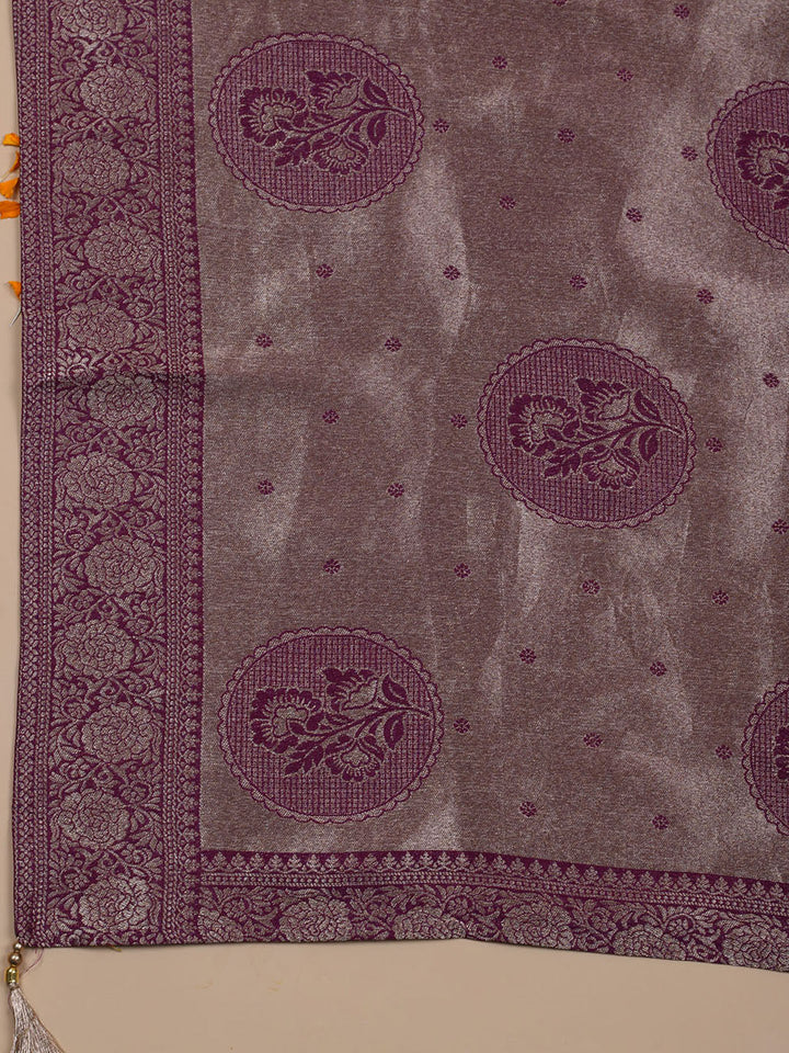 Kanjeevaram Chanderi Unstitched Suit With Dupatta