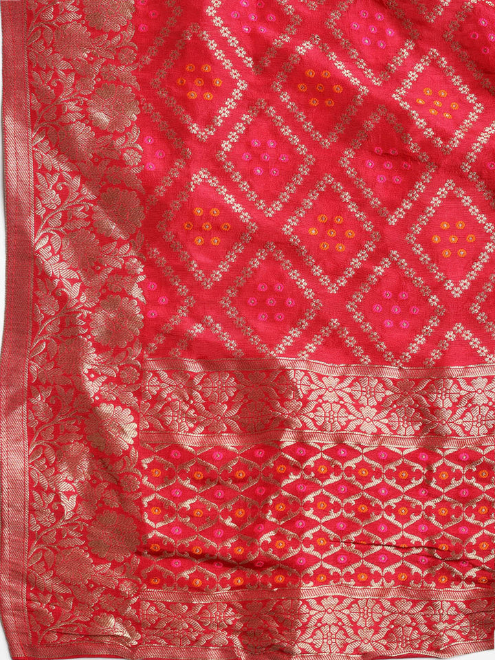 Embroidered Chanderi Unstitched Suit With Dupatta