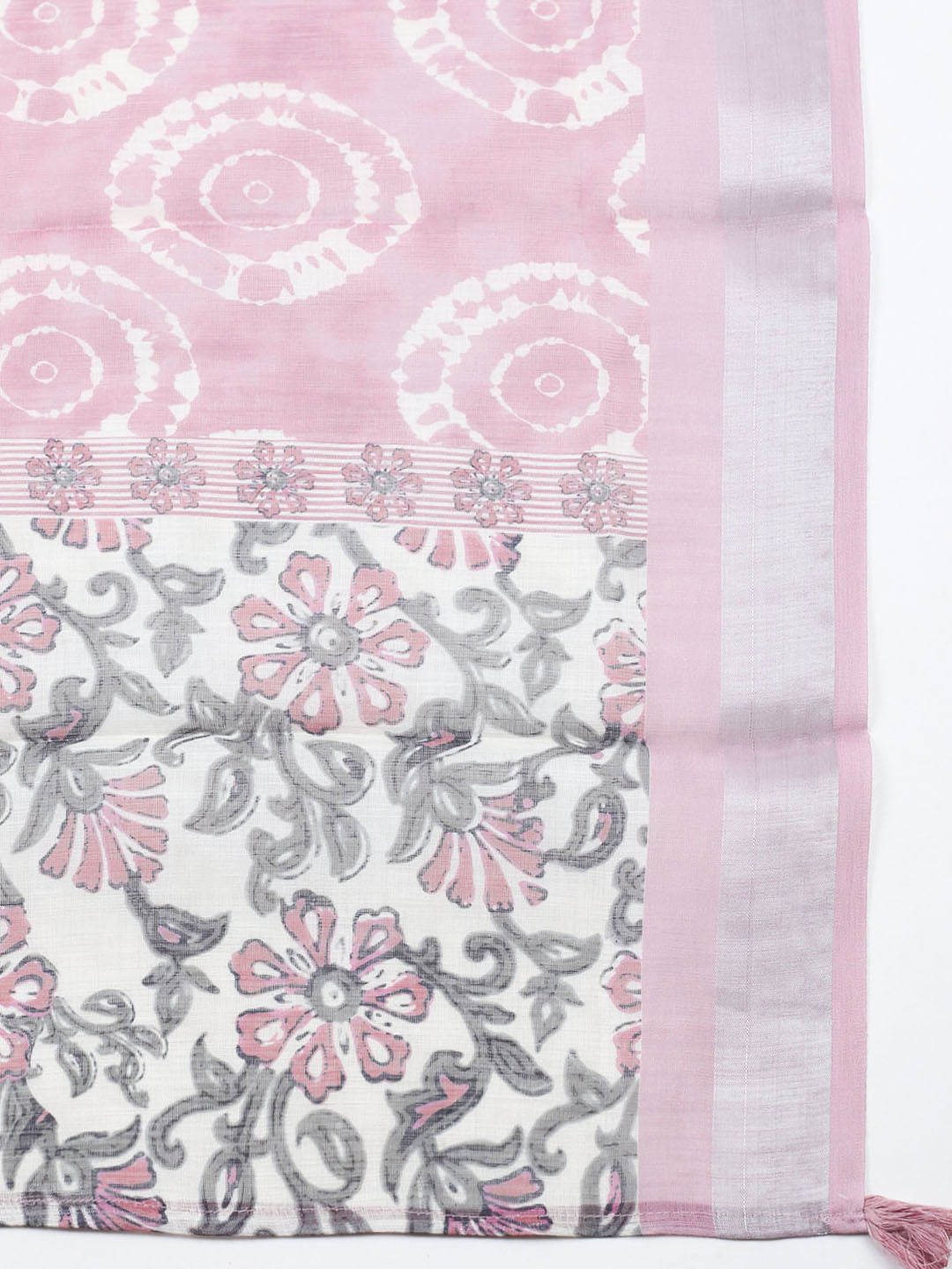 Embroidered Linen Blend Unstitched Suit With Pant Dupatta