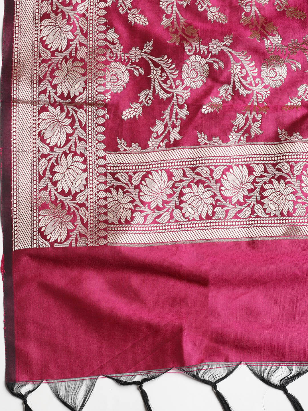 Woven Banarasi Chanderi Unstitched Suit With Dupatta