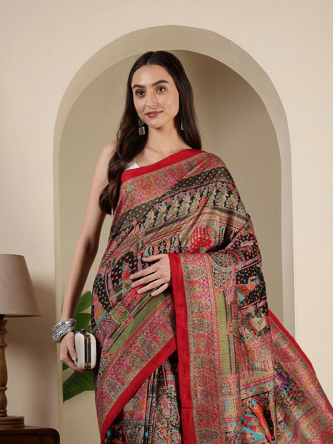 Digital Printed Art Silk Saree